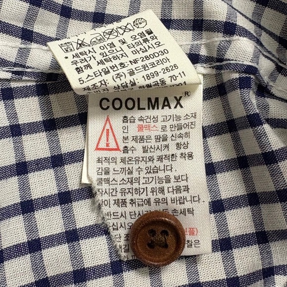 Rare The North Face Coolmax Cinch Waist Hiking Shirt 85/US SM Gingham Korea - Picture 9 of 11